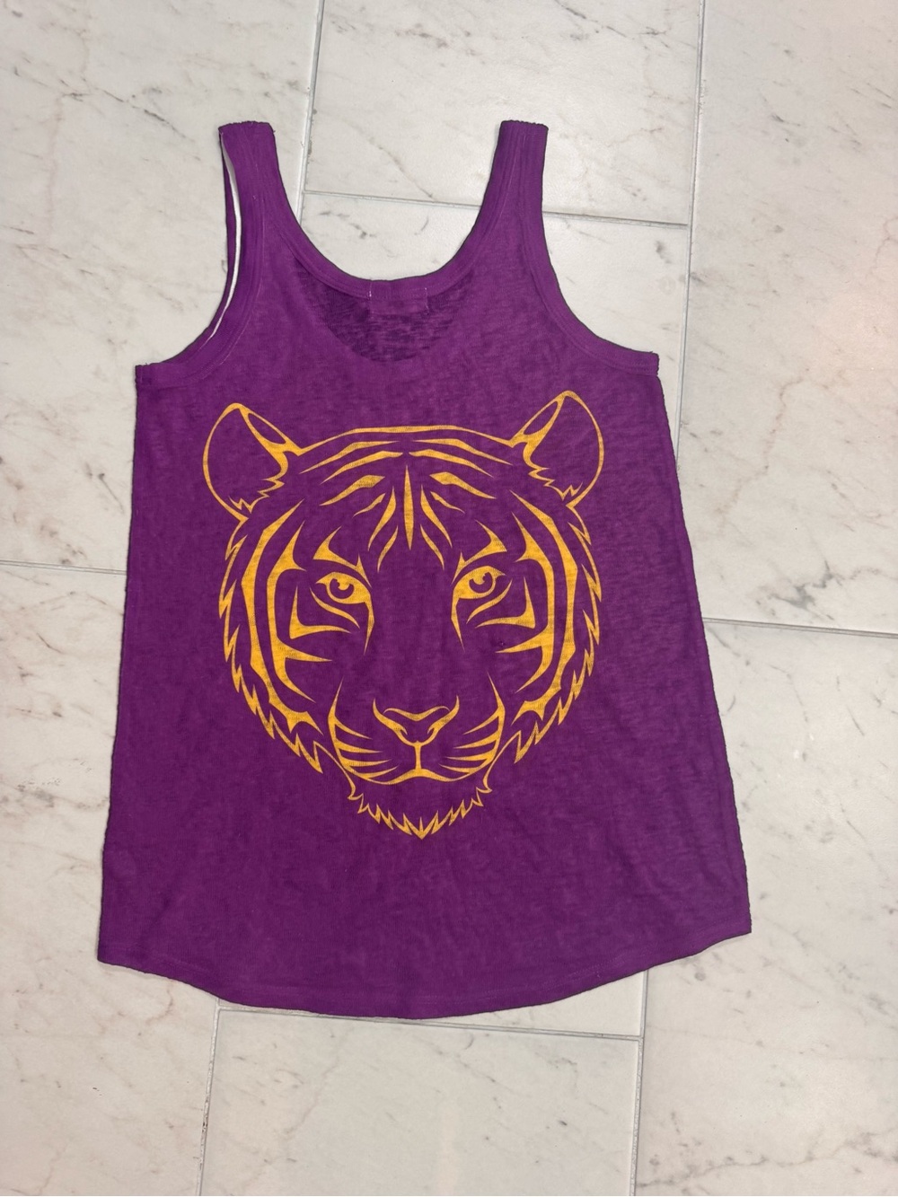 NEW NWT Boutique Purple Gold LSU Tiger Tank Top Shirt Sleeveless Gameday Medium